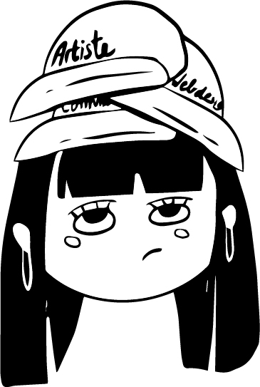 Illustration de la mascotte de BlueHoyo avec plusieurs casquettes sur la tete
